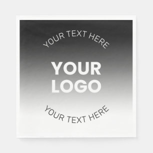 Ihr Logo   Modernes, bearbeitbares Schwarz-Weiß-Bi Serviette