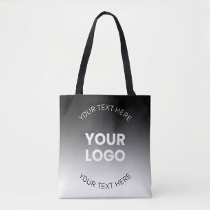 Ihr Logo Modernes, bearbeitbares Schwarz-Weiß-Bi Tasche