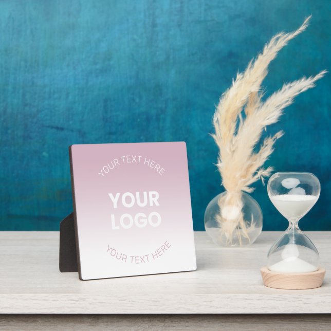 Ihr Logo | Modernes Dusty Pink & White Ombre Fotoplatte (InSitu)