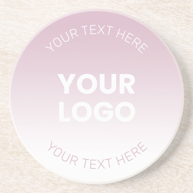 Ihr Logo | Modernes Dusty Pink & White Ombre Getränkeuntersetzer (Vorne)