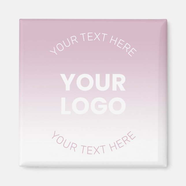 Ihr Logo | Modernes Dusty Pink & White Ombre Magnet (Vorne)