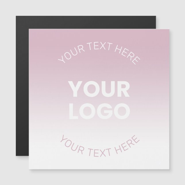 Ihr Logo | Modernes Dusty Pink & White Ombre Magneteinladung (Vorne/Hinten)