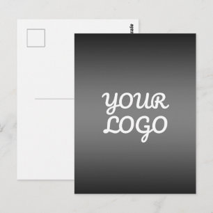 Ihr Logo & Modernes einfaches Ombre   Dunkelgrau Postkarte