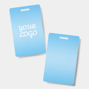 Ihr Logo & Modernes einfaches Ombre Hellblau Ausweis