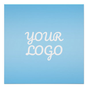 Ihr Logo & Modernes einfaches Ombre   Hellblau Poster