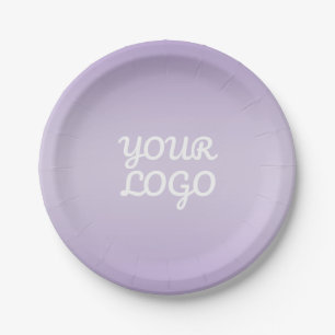 Ihr Logo & modernes einfaches Ombre   Lavendel Pappteller