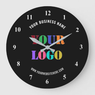 Ihr Logo Name Clock Werbeaktion Personalisiert Off Große Wanduhr