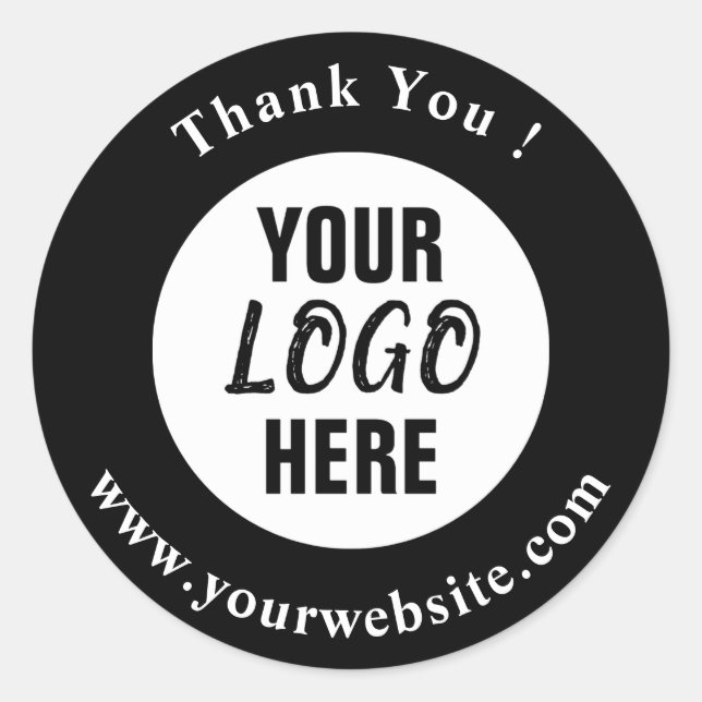 Ihr Logo, Name und Website Promo Classic Round Runder Aufkleber (Vorderseite)