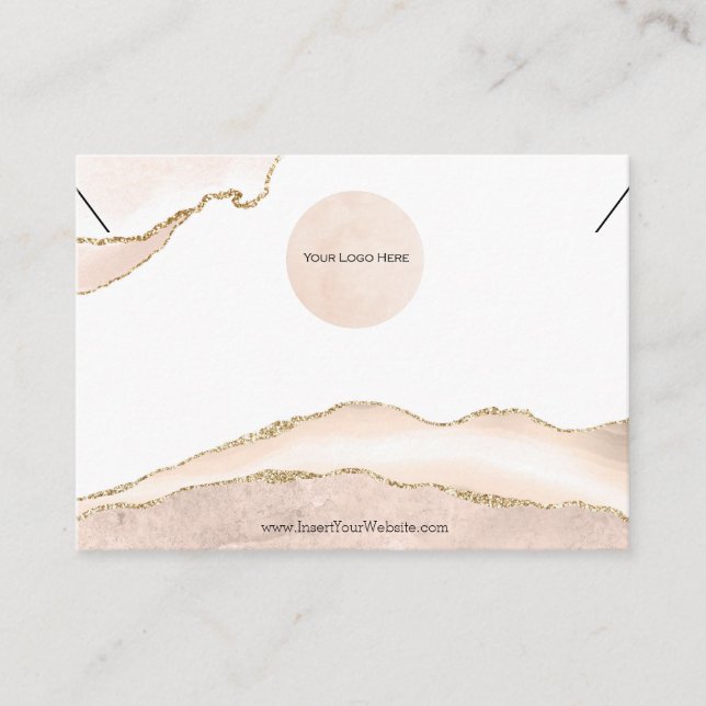 Ihr Logo-Nekklasenkarte-Blush & Gold Groß Visitenkarte (Vorderseite)