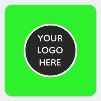 Ihr Logo Neon Green Elegant Yellow Business Quadratischer Aufkleber