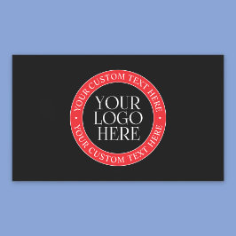 Ihr Logo oder anderes Bild | Schwarz, Rot und Weiß Rechteckiger Aufkleber