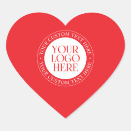 Ihr Logo oder anderes Bild | Weihnachtsrot und Wei Herz-Aufkleber