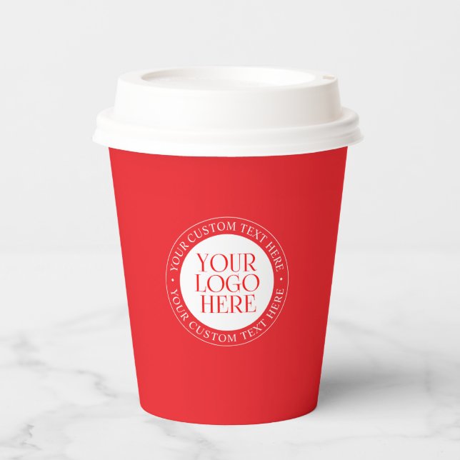 Ihr Logo oder anderes Bild | Weihnachtsrot und Wei Pappbecher (Vorderseite)