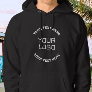Ihr Logo oder Bild & bearbeitbarer Text Schwarz Hoodie