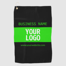 Ihr Logo oder Bild | Schwarz-Weiß-Grün Golfhandtuch