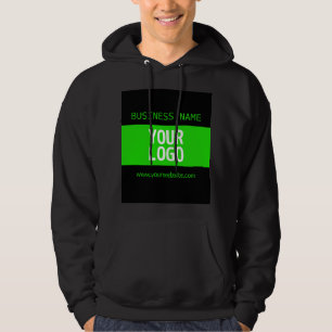 Ihr Logo oder Bild Schwarz-Weiß-Grün Hoodie