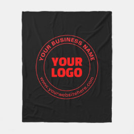 Ihr Logo oder Bild und bearbeitbarer Text, rot ode Fleecedecke