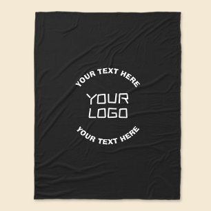 Ihr Logo oder Bild und bearbeiteter Text Schwarz Fleecedecke