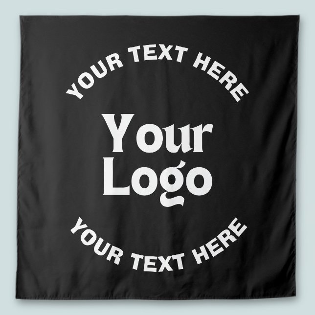Ihr Logo oder Bild und bearbeiteter Text | Schwarz Wandteppich (Von Creator hochgeladen)