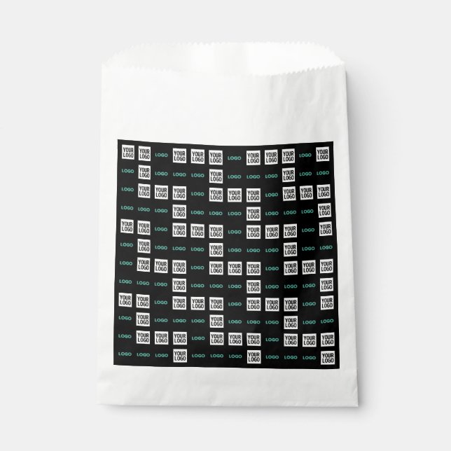 Ihr Logo oder Bild | Zig Zag Muster mit zwei Bilde Geschenktütchen (Vorderseite)