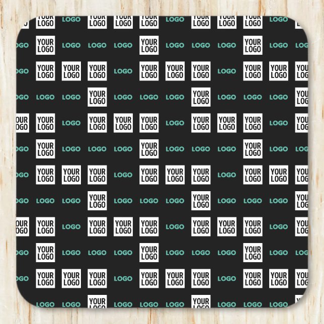 Ihr Logo oder Bild | Zig Zag Muster mit zwei Bilde Rechteckiger Pappuntersetzer (Von Creator hochgeladen)