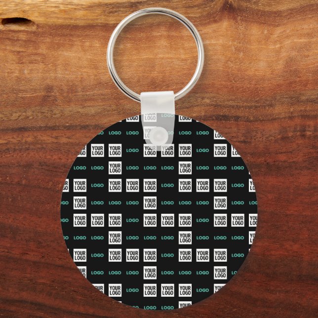 Ihr Logo oder Bild | Zig Zag Muster mit zwei Bilde Schlüsselanhänger (Vorderseite)