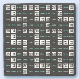 Ihr Logo oder Bild   Zig Zag Muster mit zwei Bilde Steinuntersetzer