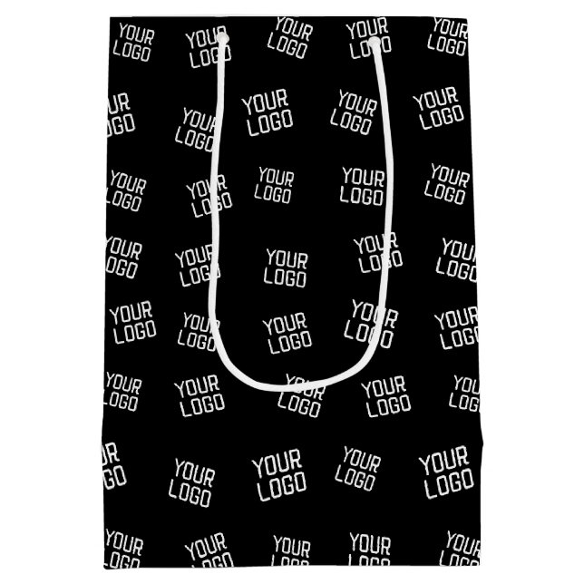 Ihr Logo oder Bild | Zufällige Suchvorlage Mittlere Geschenktüte (Rückseite)