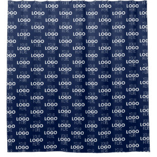 Ihr Logo oder Bildwiederholmuster Marineblau Duschvorhang