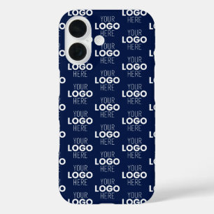 Ihr Logo oder Bildwiederholmuster   Marineblau iPhone 16 Hülle