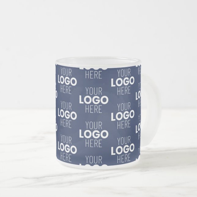 Ihr Logo oder Bildwiederholmuster | Marineblau Mattglastasse (VorderseiteRechts)