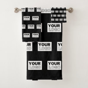 Ihr Logo oder Design   Bearbeitbarer Farbhintergru Badhandtuch Set