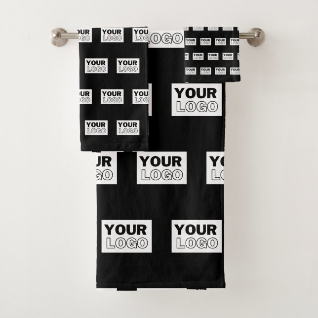 Ihr Logo oder Design | Bearbeitbarer Farbhintergru Badhandtuch Set (Insitu)