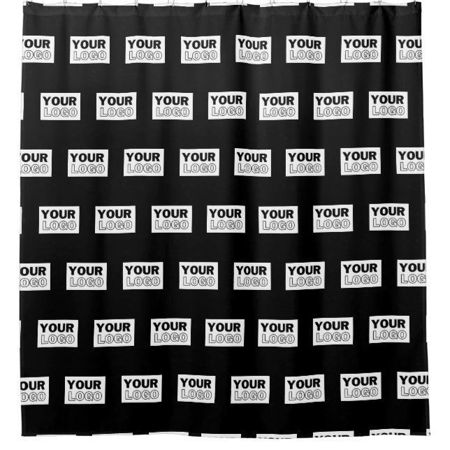 Ihr Logo oder Design | Bearbeitbarer Farbhintergru Duschvorhang (Vorderseite)