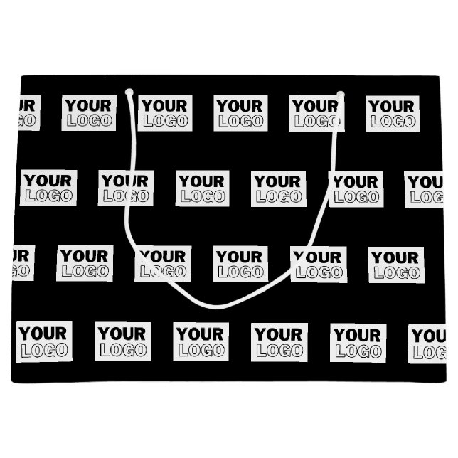 Ihr Logo oder Design | Bearbeitbarer Farbhintergru Große Geschenktüte (Vorderseite)