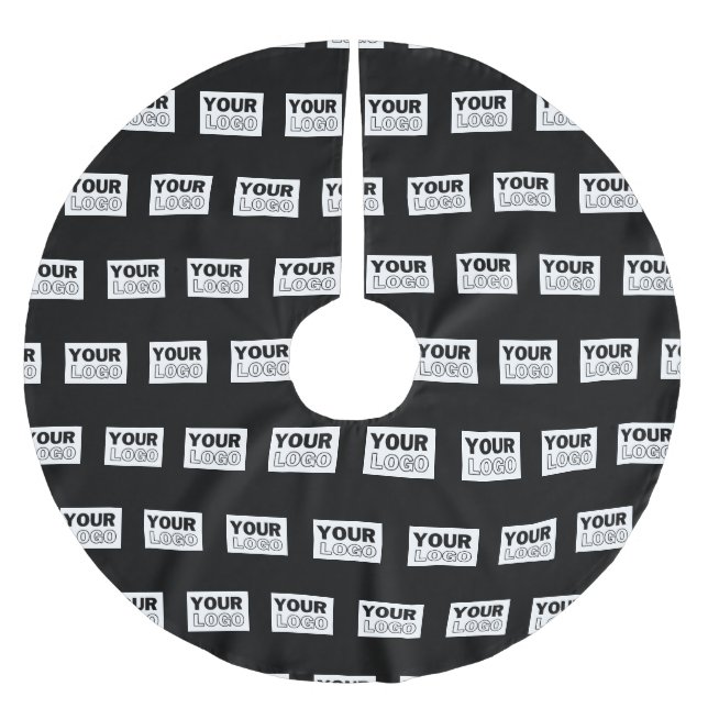 Ihr Logo oder Design | Bearbeitbarer Farbhintergru Polyester Weihnachtsbaumdecke (Vorderseite)