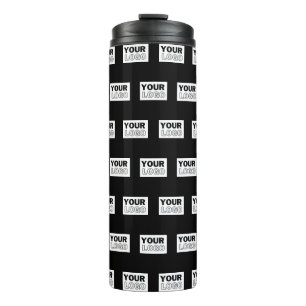 Ihr Logo oder Design Bearbeitbarer Farbhintergru Thermosbecher