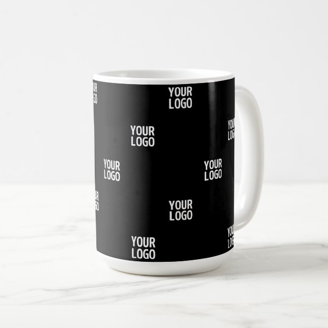 Ihr Logo oder ein Bild | Diagonale Streifen Kaffeetasse (VorderseiteRechts)