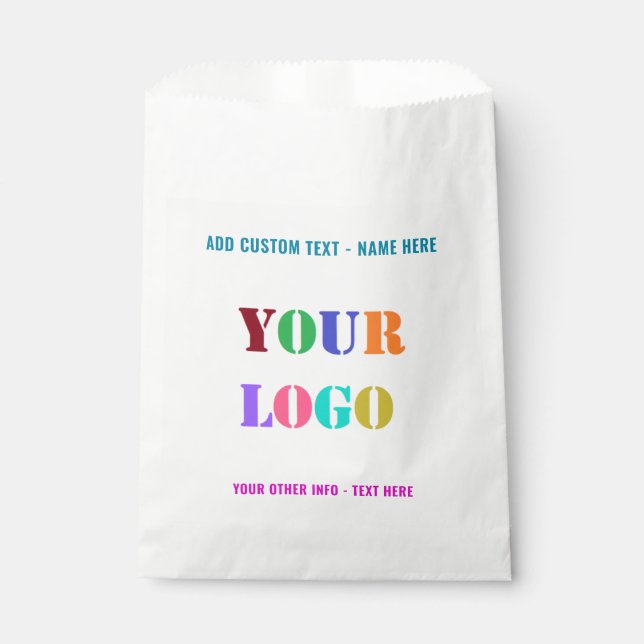 Ihr Logo oder Foto mit individuellem Text Günstige Geschenktütchen (Vorderseite)