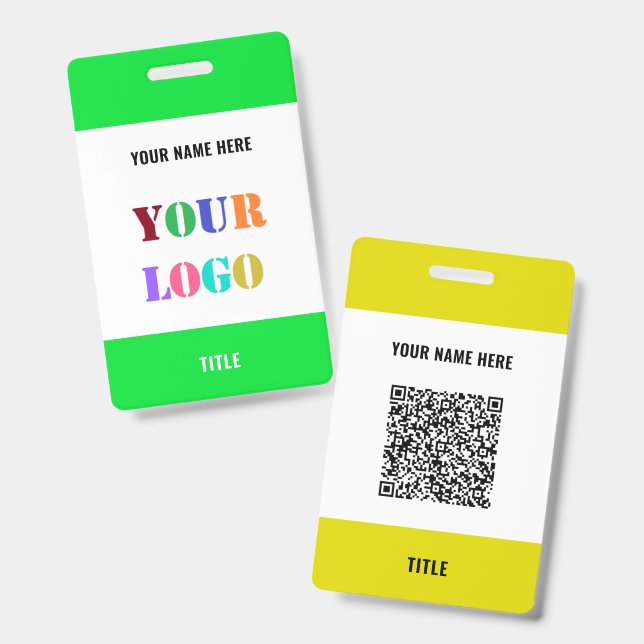 Ihr Logo oder Foto und QR-Code Name Geschäftsauswe Ausweis (Vorder- & Rückseite)