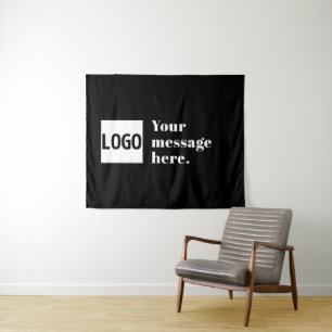 Ihr Logo oder hochgeladenes Bild und editierbarer Wandteppich