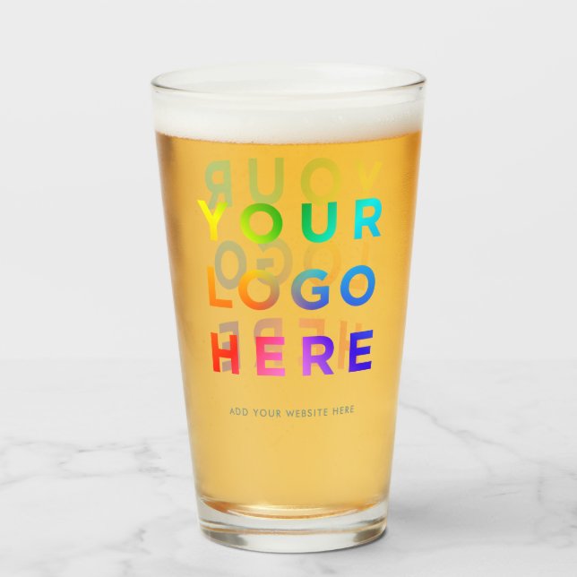 Ihr Logo Personalisierte Bierbrille 16oz Jede Farb Glas (Vorne (Gefüllt))