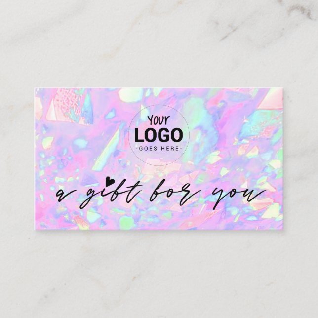 Ihr Logo pink opal inspiriert Geschenkgutschein Visitenkarte (Vorderseite)