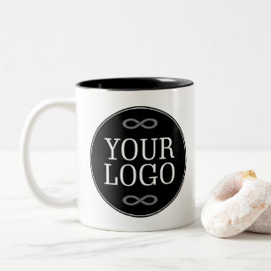 Ihr Logo - Punkt - Hintergrund SCHWARZ Zweifarbige Tasse
