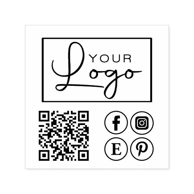 Ihr Logo QR Code Custom Social Media Business Permastempel (Design)