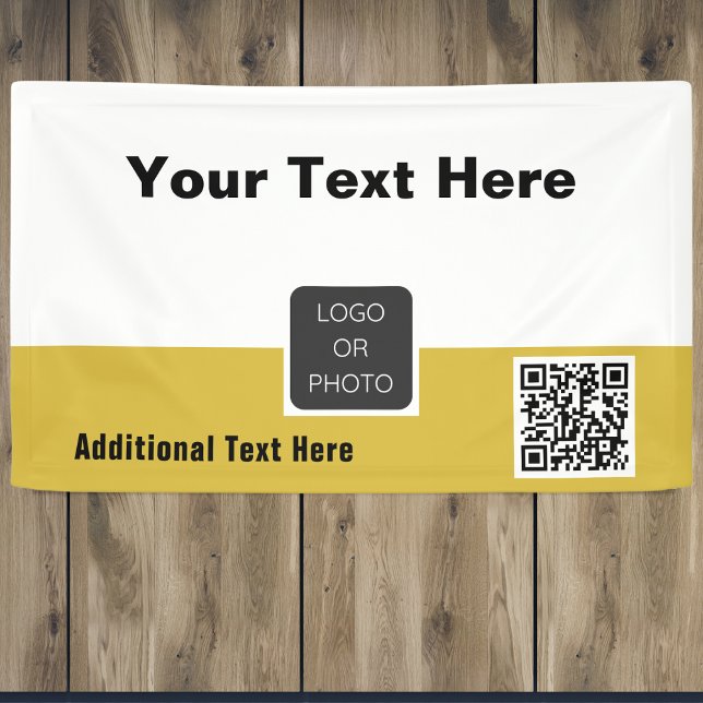 Ihr Logo QR Code Einfach Minimal Business Banner (Von Creator hochgeladen)