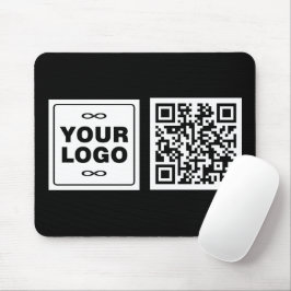 Ihr Logo - Quadrat - Hintergrund WEISS + QR-Code Mousepad