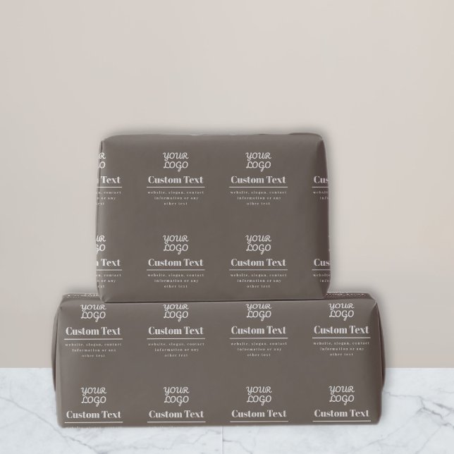 Ihr Logo Retro-Modern Moderne, Beige & Hellgrau Geschenkpapier (Von Creator hochgeladen)