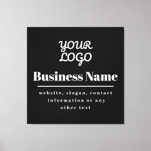 Ihr Logo Retro-Modern Schwarz & Weiß Leinwanddruck
