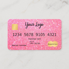 Ihr Logo Rosa Glitzer-Look Kreditkarte Visitenkarte